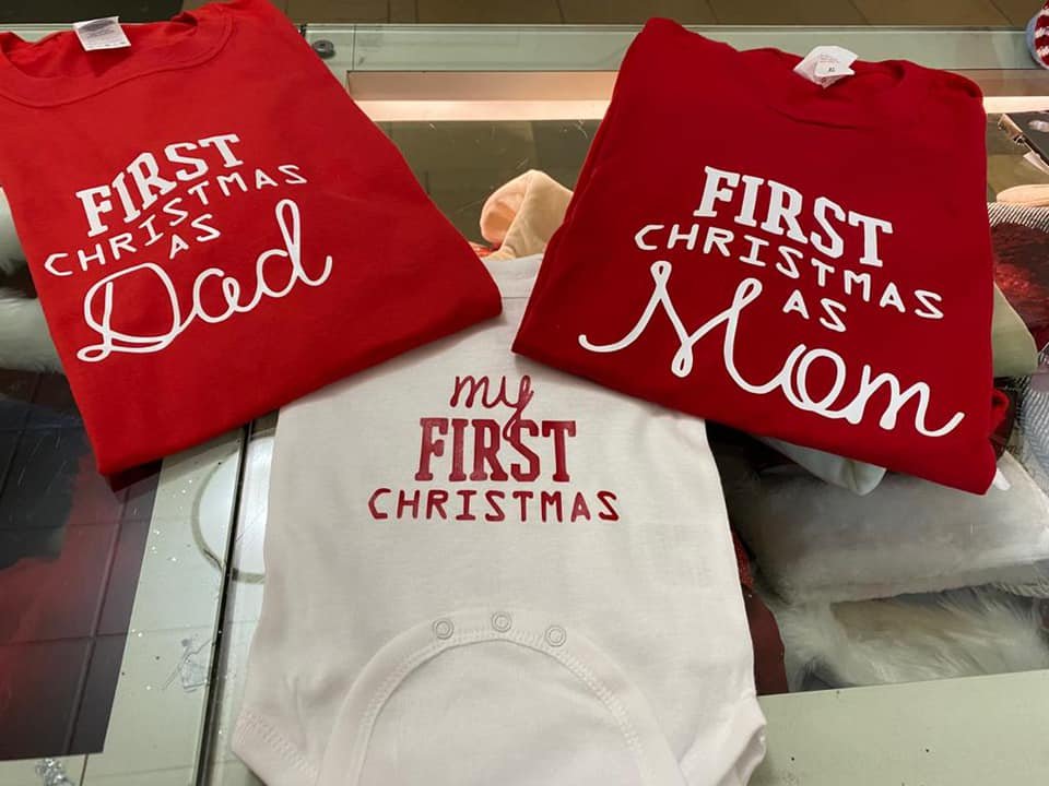 First Christmas as Mom and Dad shirts