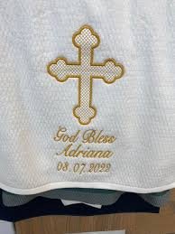 Baptism towel embroidery
